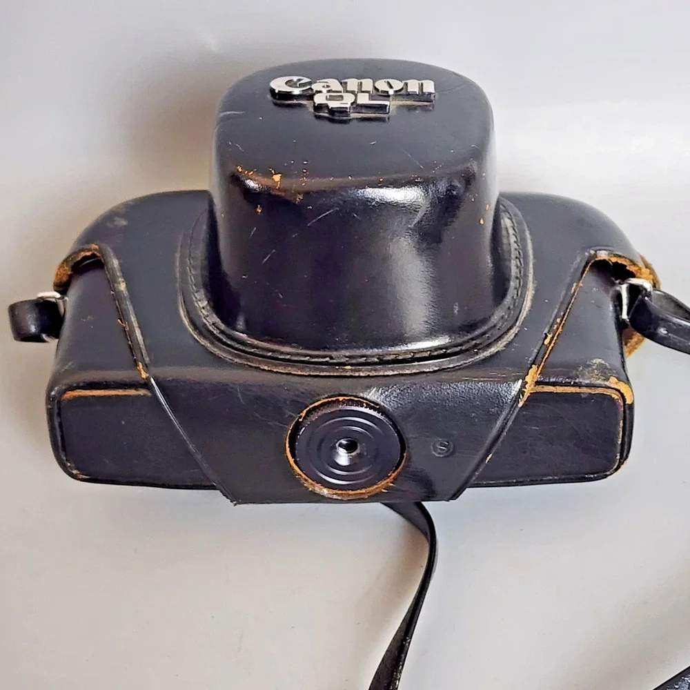 Canon Canonet QL25 Leather Camera Case and Shoulder Strap-Made in Japan
